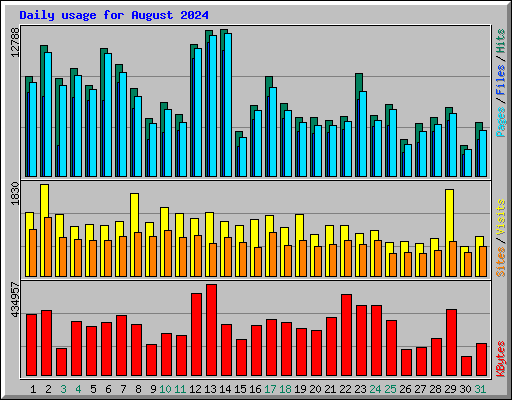 Daily usage for August 2024