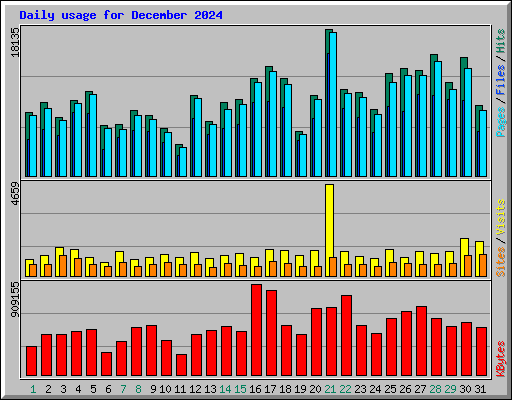 Daily usage for December 2024