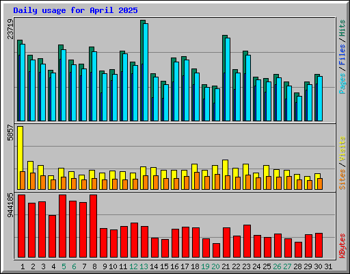 Daily usage for April 2025