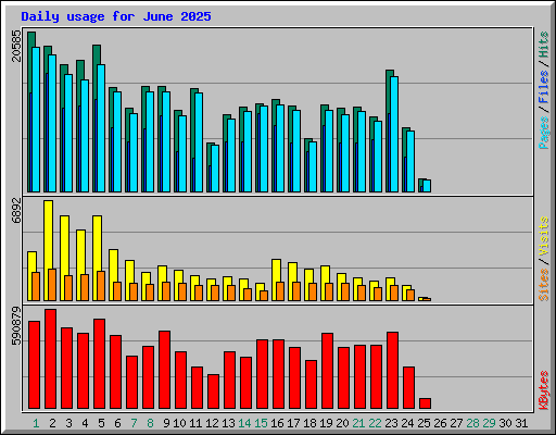 Daily usage for June 2025