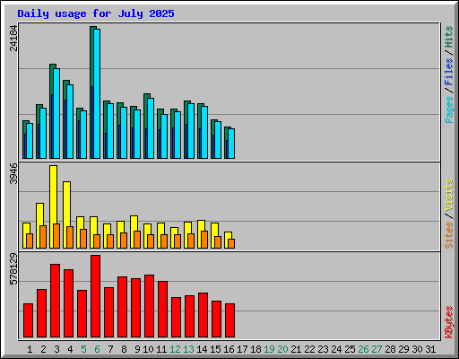 Daily usage for July 2025
