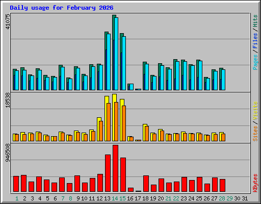 Daily usage for February 2026