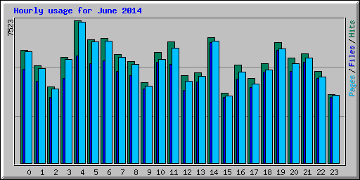 Hourly usage for June 2014