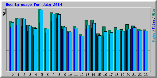 Hourly usage for July 2014