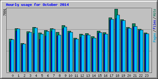Hourly usage for October 2014