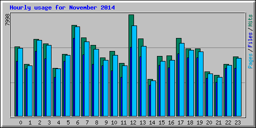 Hourly usage for November 2014