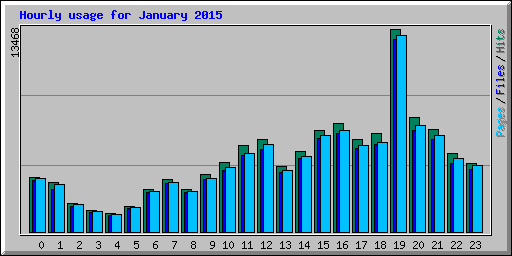 Hourly usage for January 2015