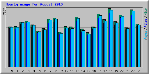 Hourly usage for August 2015